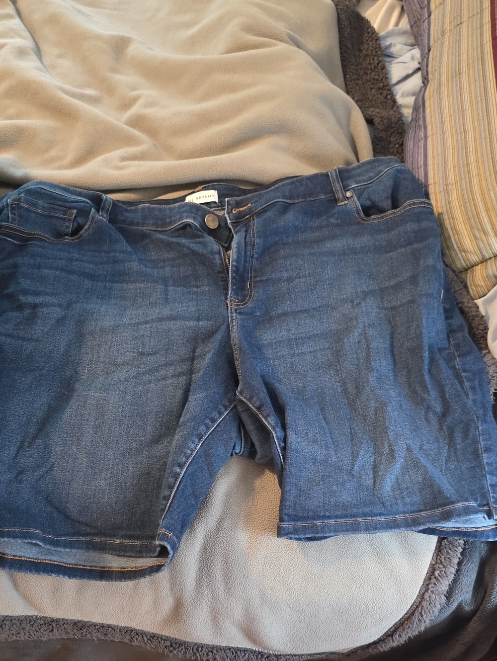 Lane Bryant Dark Blue Denim Jean Shorts